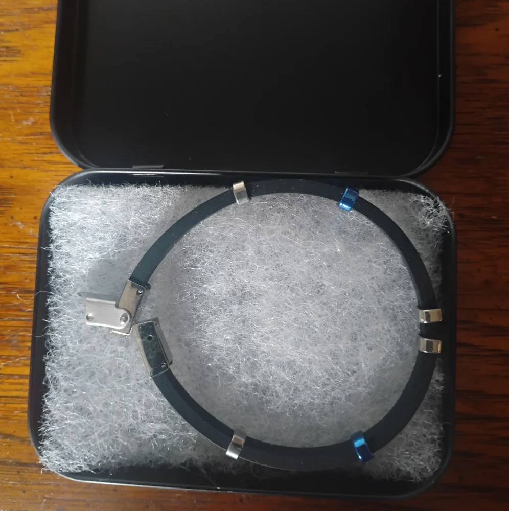 Black Rubber & Metal Unisex Bracelet